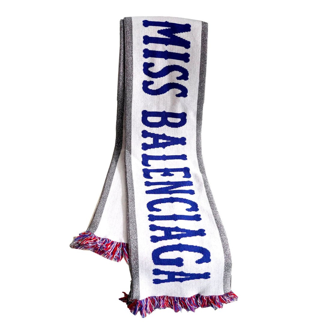 Écharpe en Laine Miss Balenciaga avec Couleurs du Drapeau F - 围巾/披肩 - 羊毛 黑色