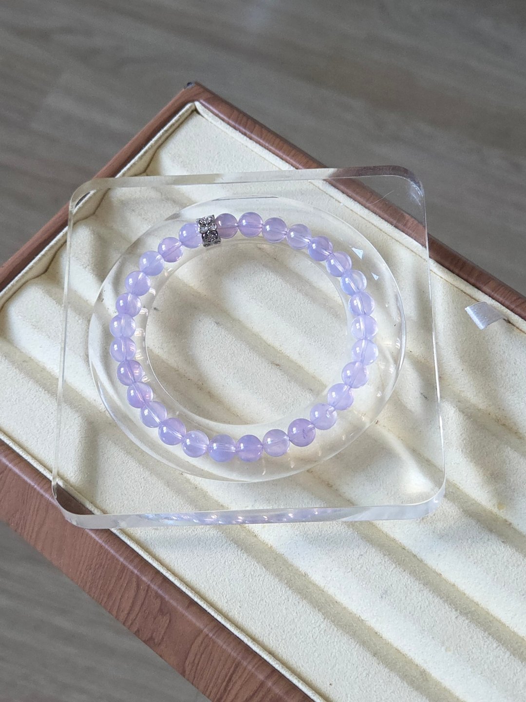 高品 水透浓色紫玉晶 6MM+ 水晶手链手串 - 手链/手环 - 水晶 紫色