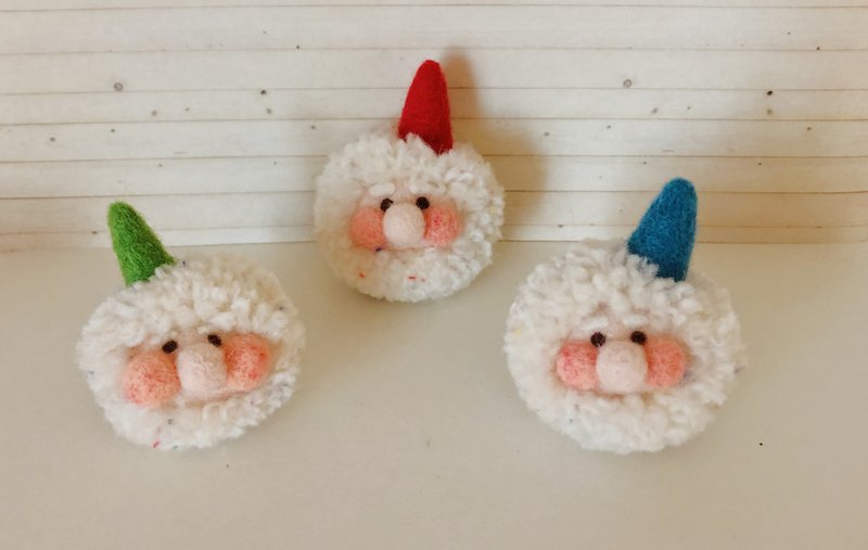 圣诞老公公别针 - 徽章/别针 - 羊毛 多色