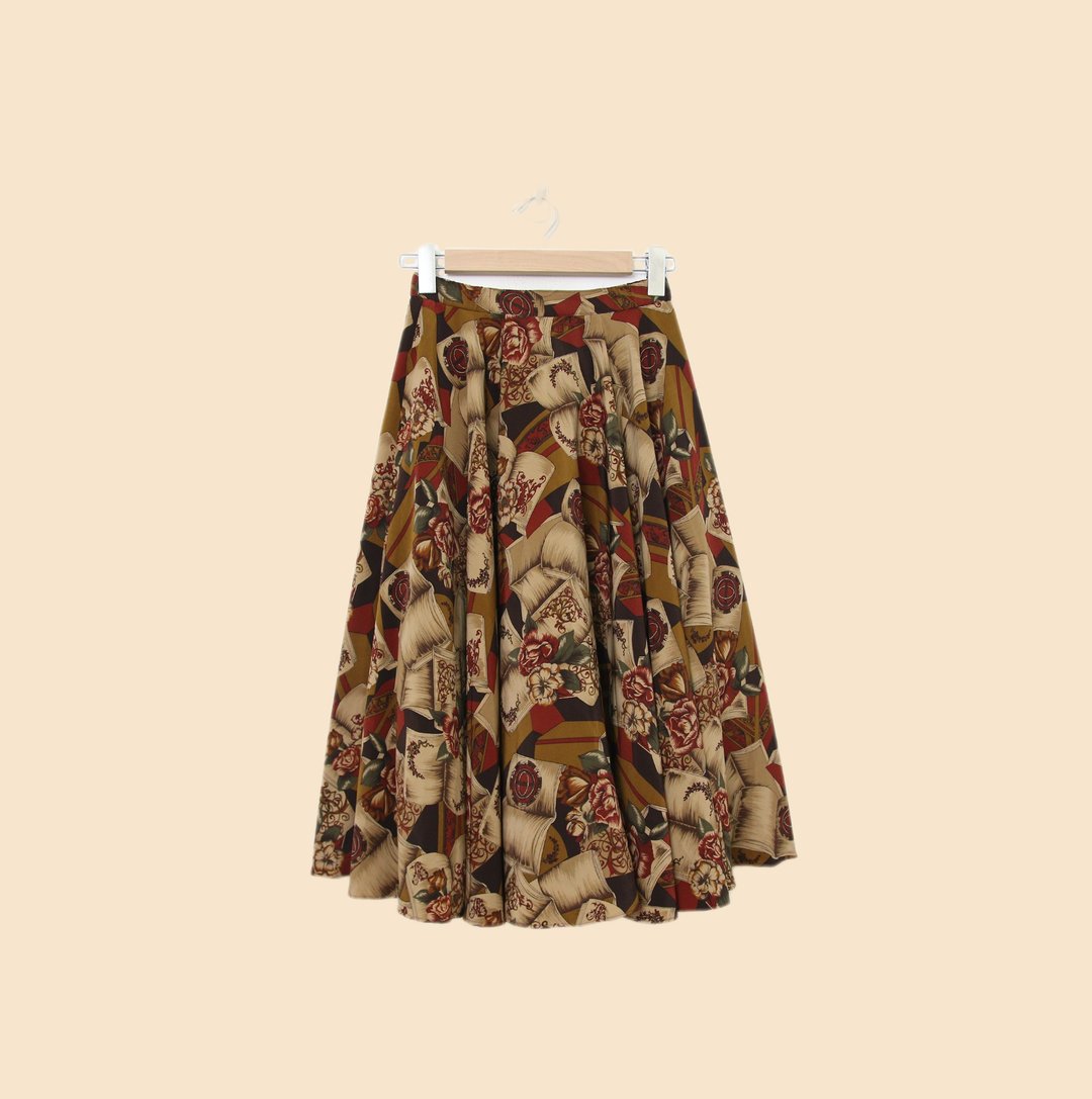 Back to Green-复古拼接长裙 欧式复古 花朵 fs-03 vintage skirt - 裙子 - 棉．麻 