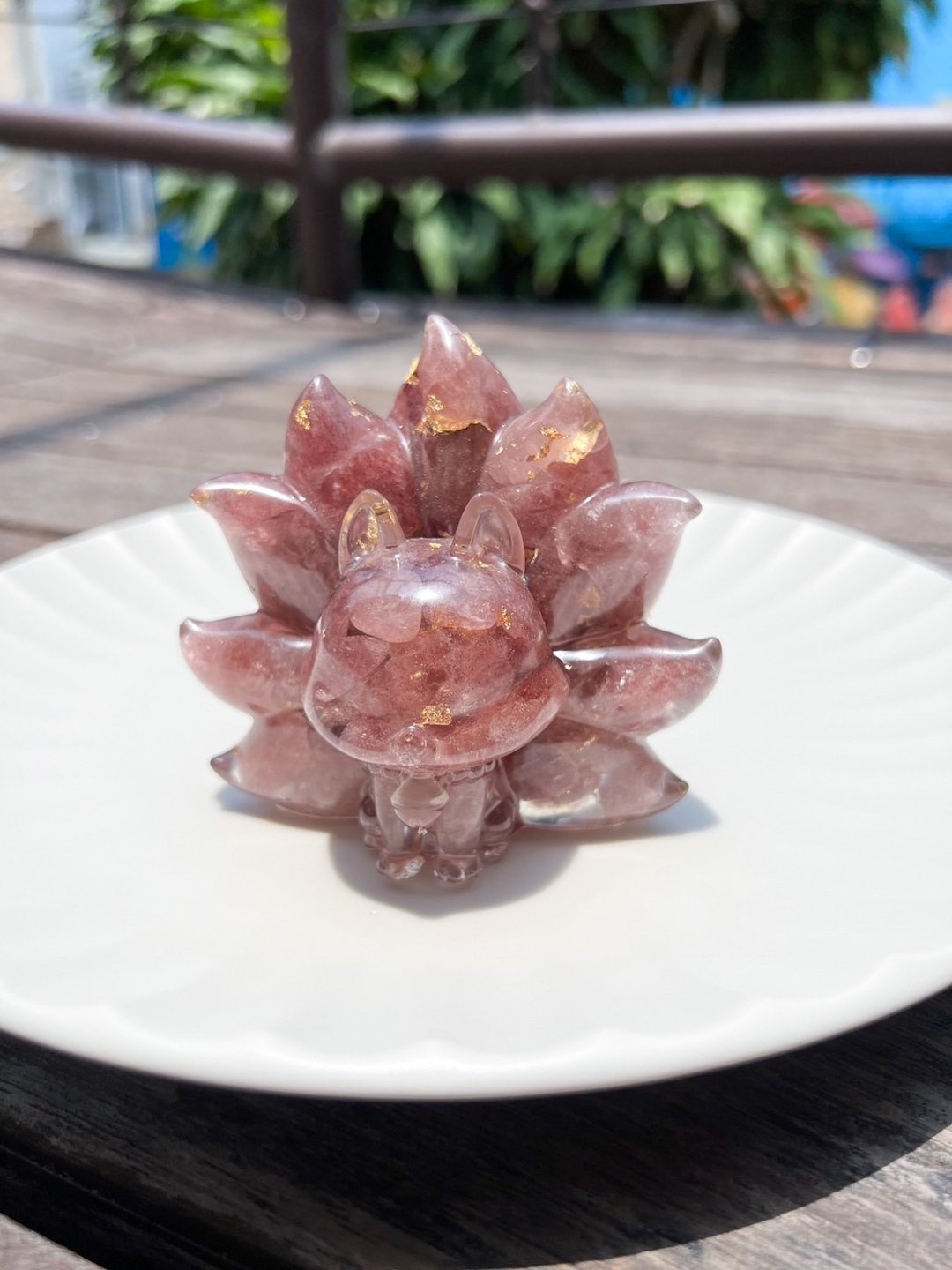 水晶摆饰【九尾狐 草莓晶】桃花运 好人缘 - 摆饰 - 水晶 