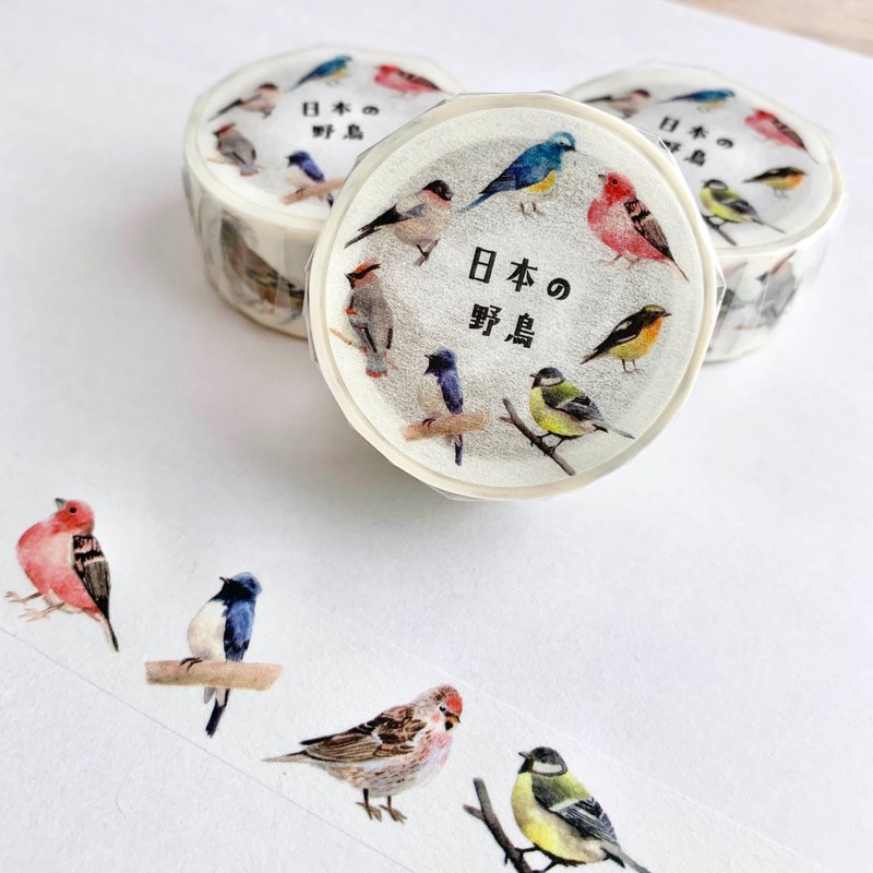 Japanese wild bird masking tape - 纸胶带 - 纸 白色