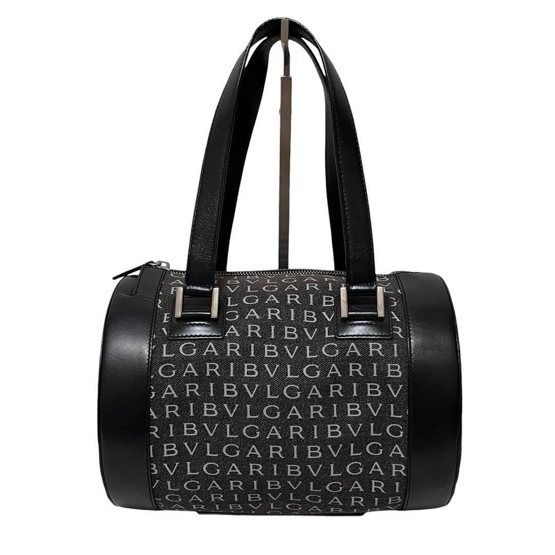 正品 宝格丽 BVLGARI Logomania B.zero1 手提包 鼓形包 牛仔皮革 黑色 日本直送 - 手提包/手提袋 - 其他材质 