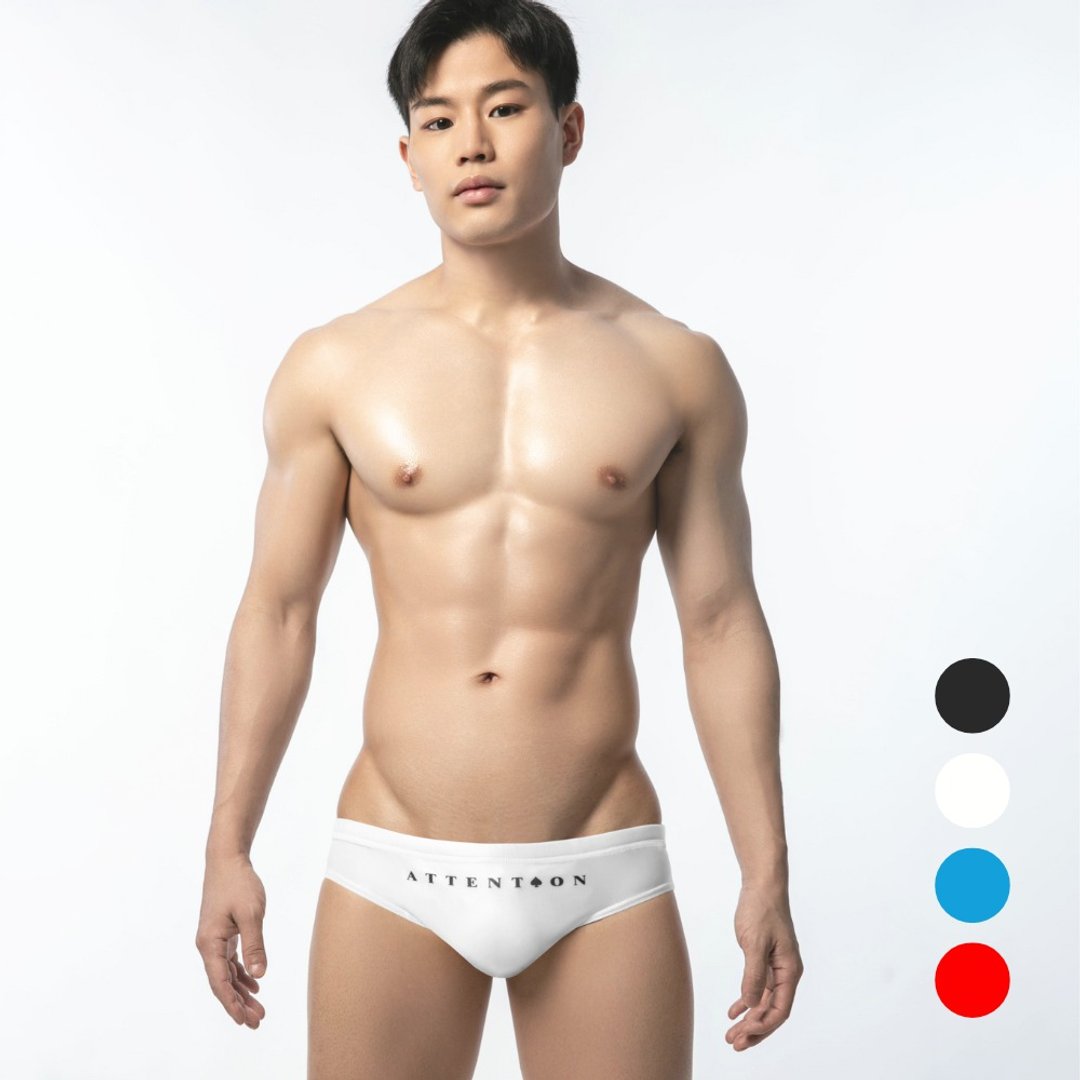 AttentionWear扑克系列王牌三角泳裤【黑桃】│ATTENTION 游泳 - 男装泳裤 - 聚酯纤维 白色