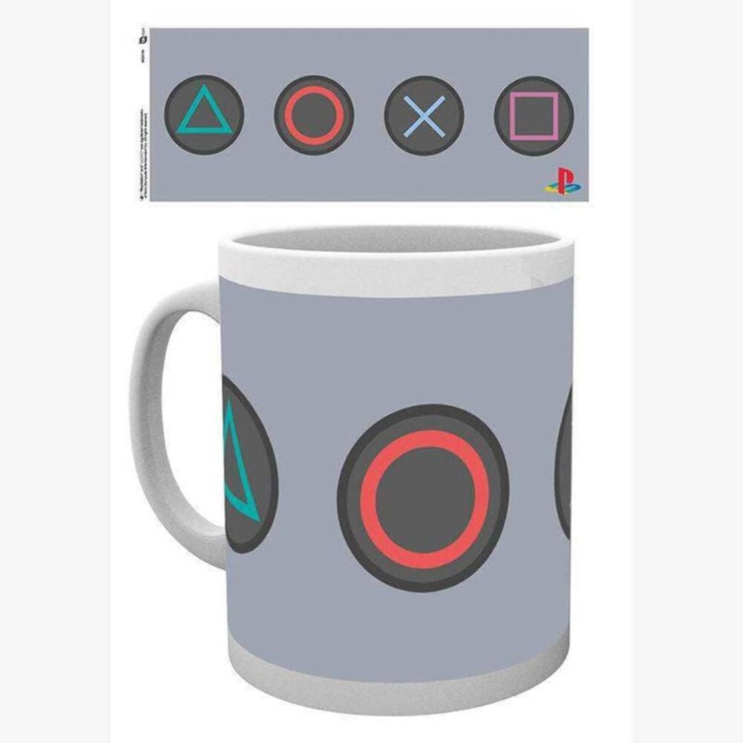【圣诞礼物】官方授权PlayStation 经典手掣符号马克杯 320ML - 其他杯子 - 陶 银色