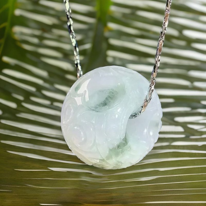 【万事亨通】冰飘绿雕花路路通项链 | 天然缅甸翡翠A货 | 送礼 - 项链 - 玉石 多色