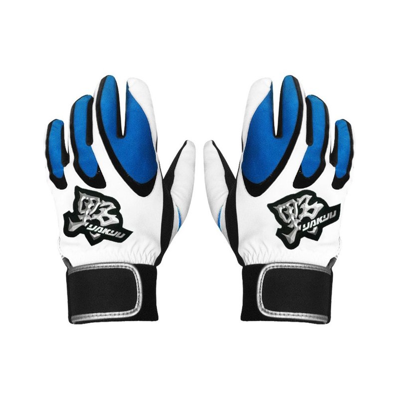 【野YAKYU】打击手套(一双)合成皮 - 白/蓝 - 运动配件 - 人造皮革 蓝色