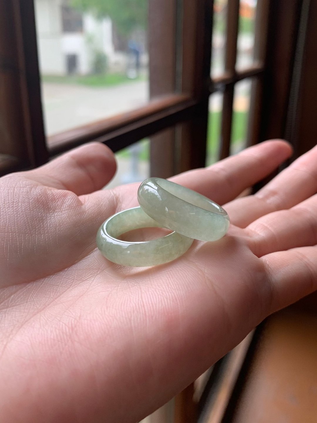 丨如茵丨冰糯种淡绿翡翠戒指 缅甸玉A货 - 戒指 - 玉石 绿色