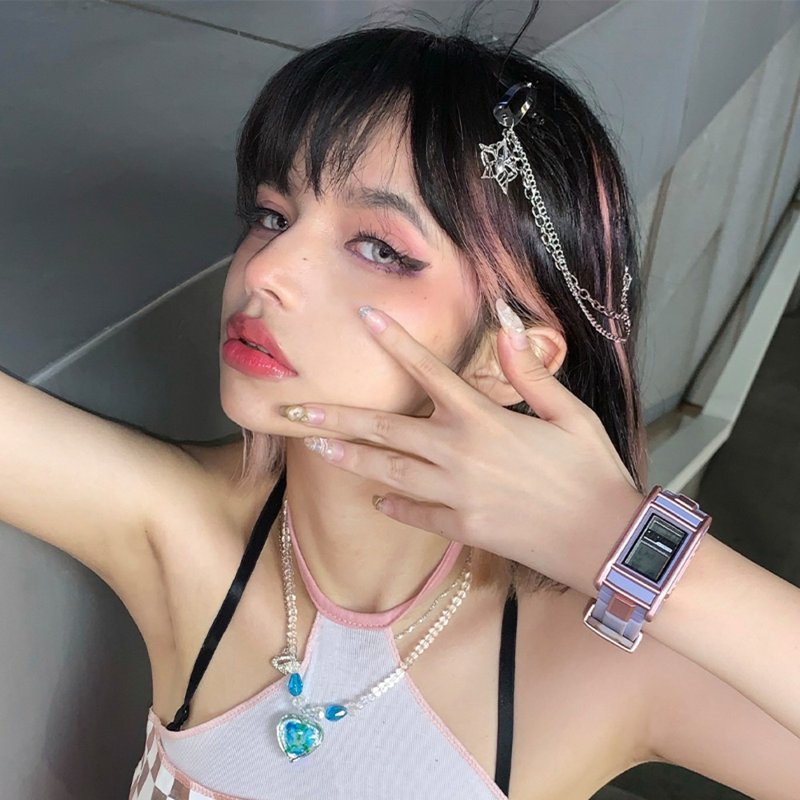DONHA RANGER 梦幻紫 电子手表Cyberpunk抖音网红爆款 - 女表 - 其他金属 
