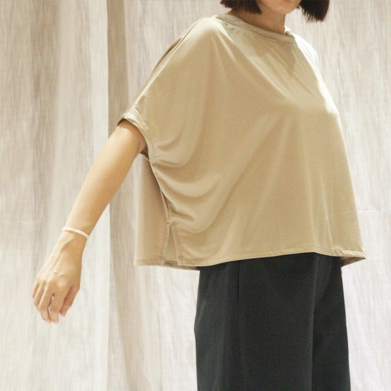 闪亮上衣弹性T-shirt 黑/银/肤/白 - 女装上衣 - 聚酯纤维 白色