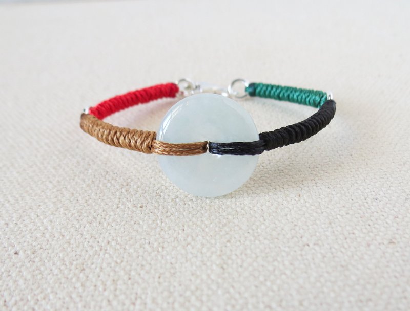 【金刚结】本命年【五行】冰飘意境雪花棉翡翠韩国蜡线手链SWS01 - 手链/手环 - 宝石 多色