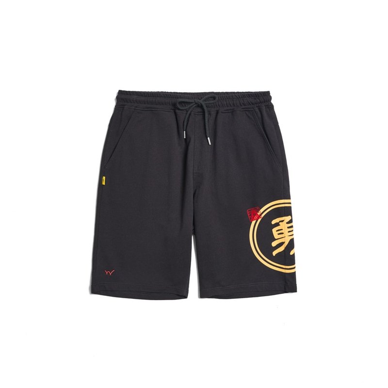 EDWIN 男款 白沙屯 妈祖勇字棉短裤(黑色)#短裤 - 男士短裤 - 棉．麻 黑色