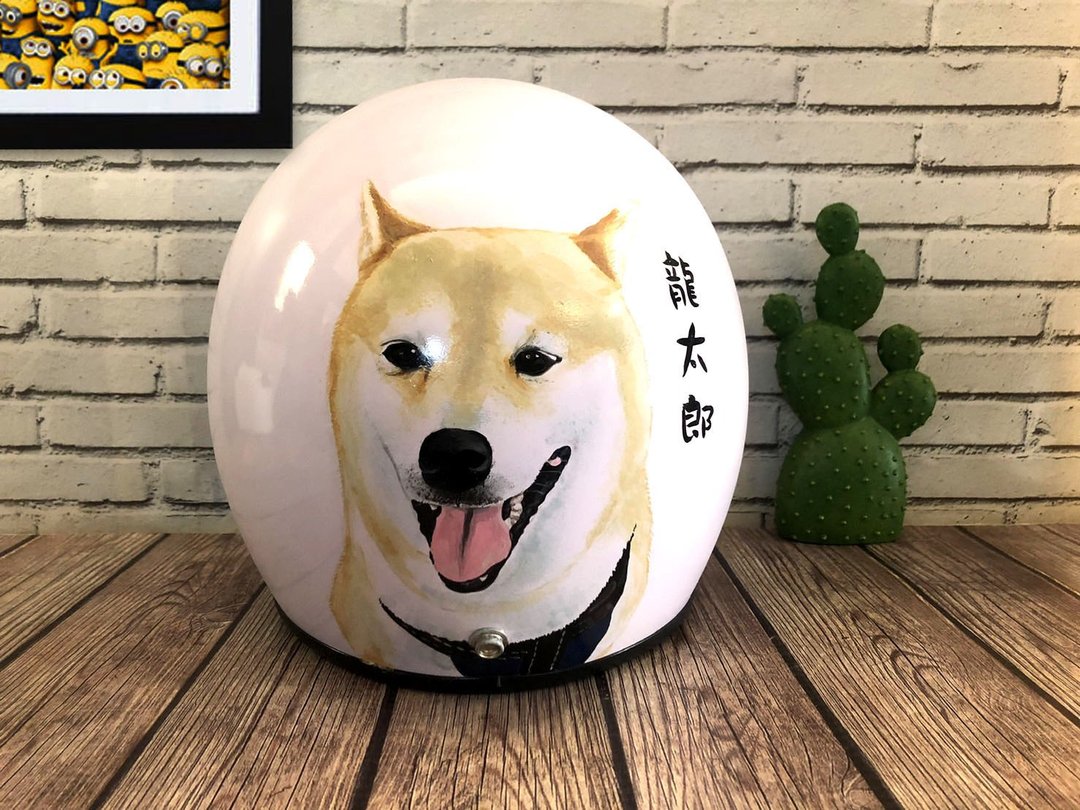 手绘疯 定制化 狗狗 猫猫 安全帽 彩绘 纪念 礼物 生日 情人节 - 订制画像 - 其他材质 多色