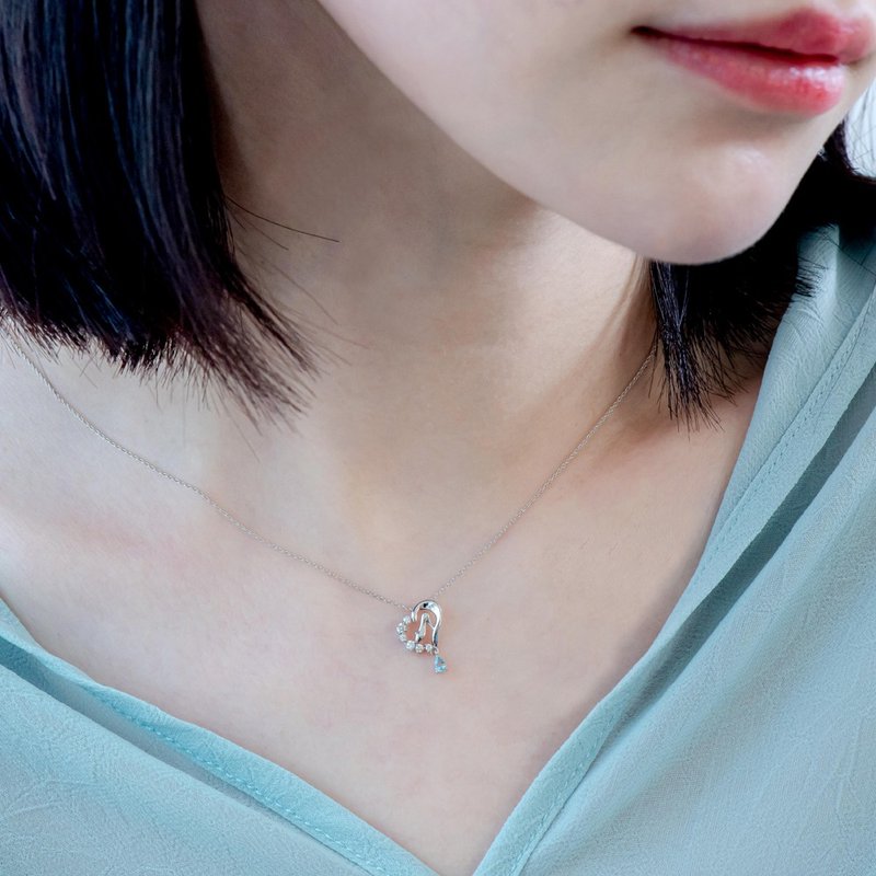 送礼 京华钻石 10K 迪士尼公主系列 仙度瑞拉高跟鞋 心型钻石项链 - 项链 - 钻石 