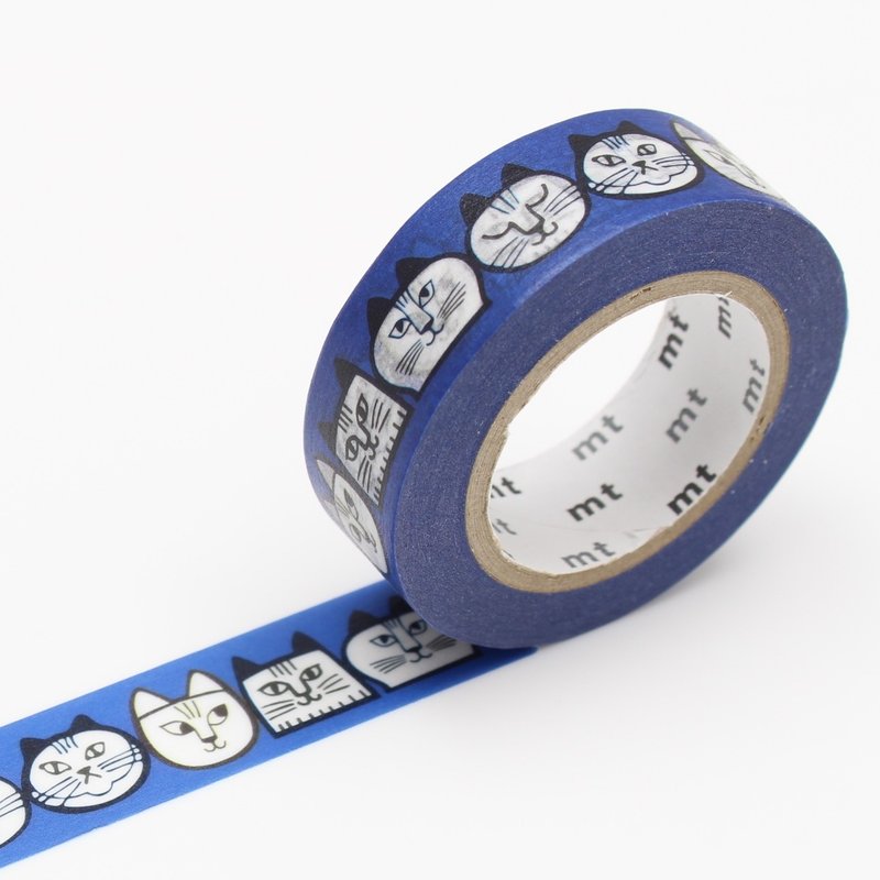 mt 和纸胶带 x Lisa Larson【猫脸 (MTLISA10)】2017SS - 纸胶带 - 纸 蓝色