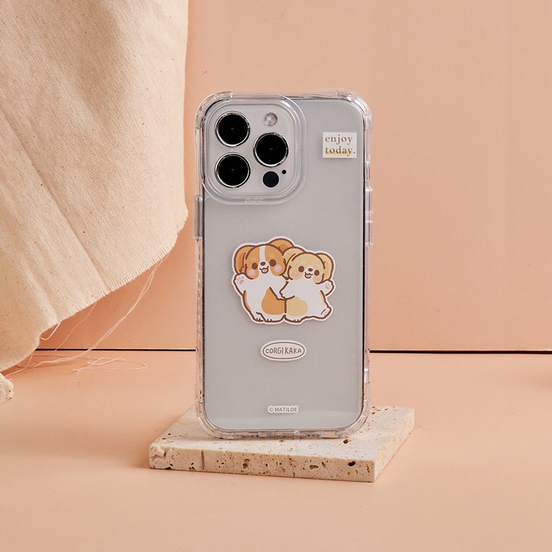 柯基犬卡卡enjoy today抗黄防摔MagSafe iPhone手机壳 - 手机壳/手机套 - 塑料 透明