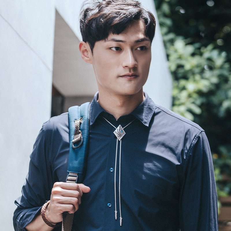 银翼之辉 保罗领带 Bolo Tie 领绳项链 金属绳领带 长项链 - 领带/领带夹 - 其他材质 银色
