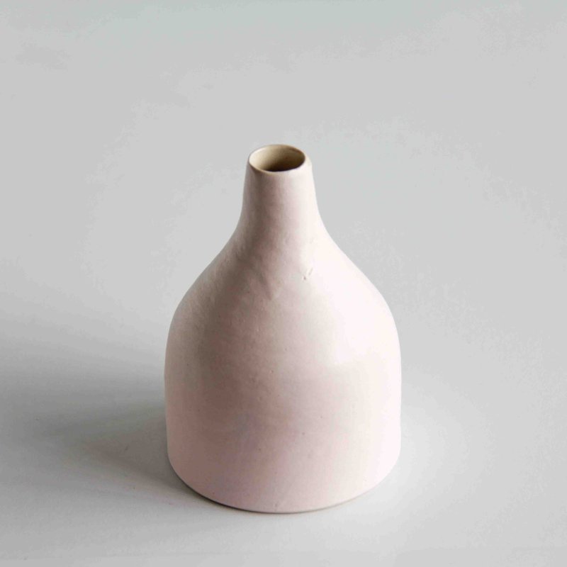 Handmade Ceramic Bottle Vase - Pastel Sakura Pink - 摆饰 - 陶 粉红色