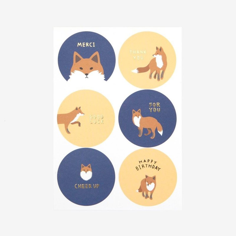 圆形消息贴纸-01狐狸,E2D00090 - 贴纸 - 纸 蓝色