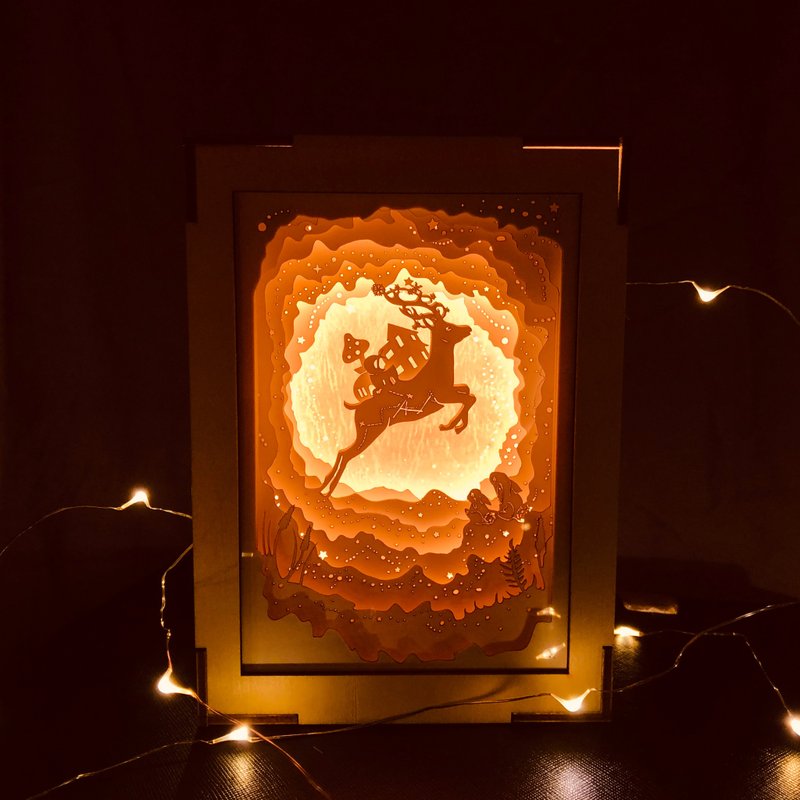 | 光影故事 | 迷你纸雕小夜灯 | 圣诞小鹿星球 | - 灯具/灯饰 - 纸 黄色