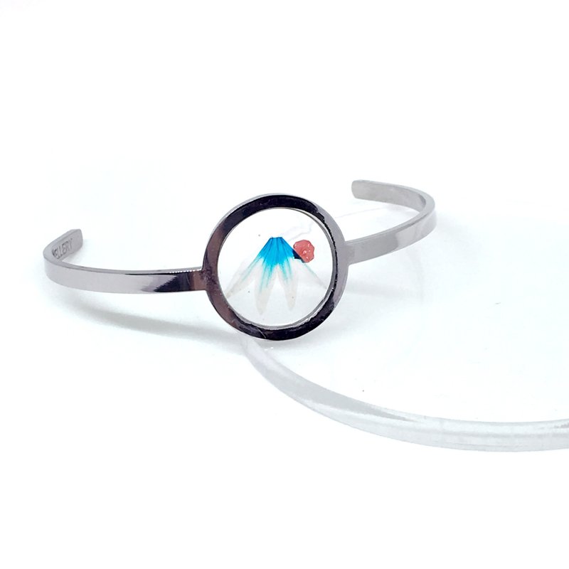 不锈钢押花手镯-富士山下(银色) - 手链/手环 - 纸 银色