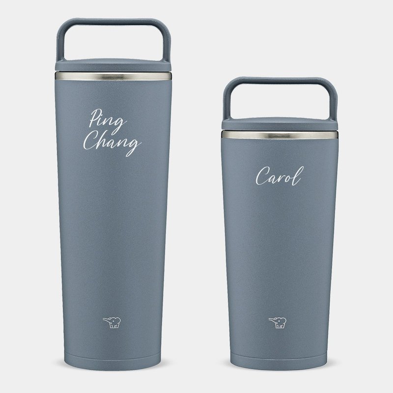 【定制化礼物】英文名 name 日本象印 吊环随行杯 PU004 - 保温瓶/保温杯 - 不锈钢 蓝色