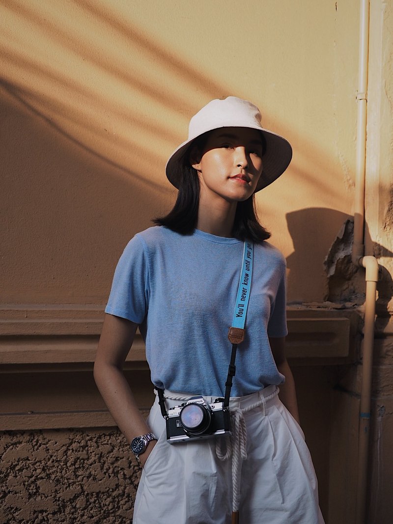 CAMERA STRAP : Personalize name( Light Blue ) SMALL SIZE / YESIDID - 相机背带/脚架 - 其他材质 蓝色