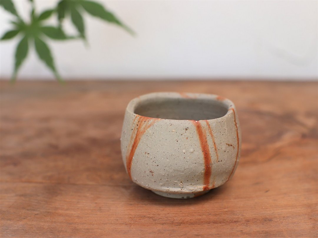备前烧酒杯 (Hidasuki) g-002 - 酒杯/酒器 - 陶 橘色
