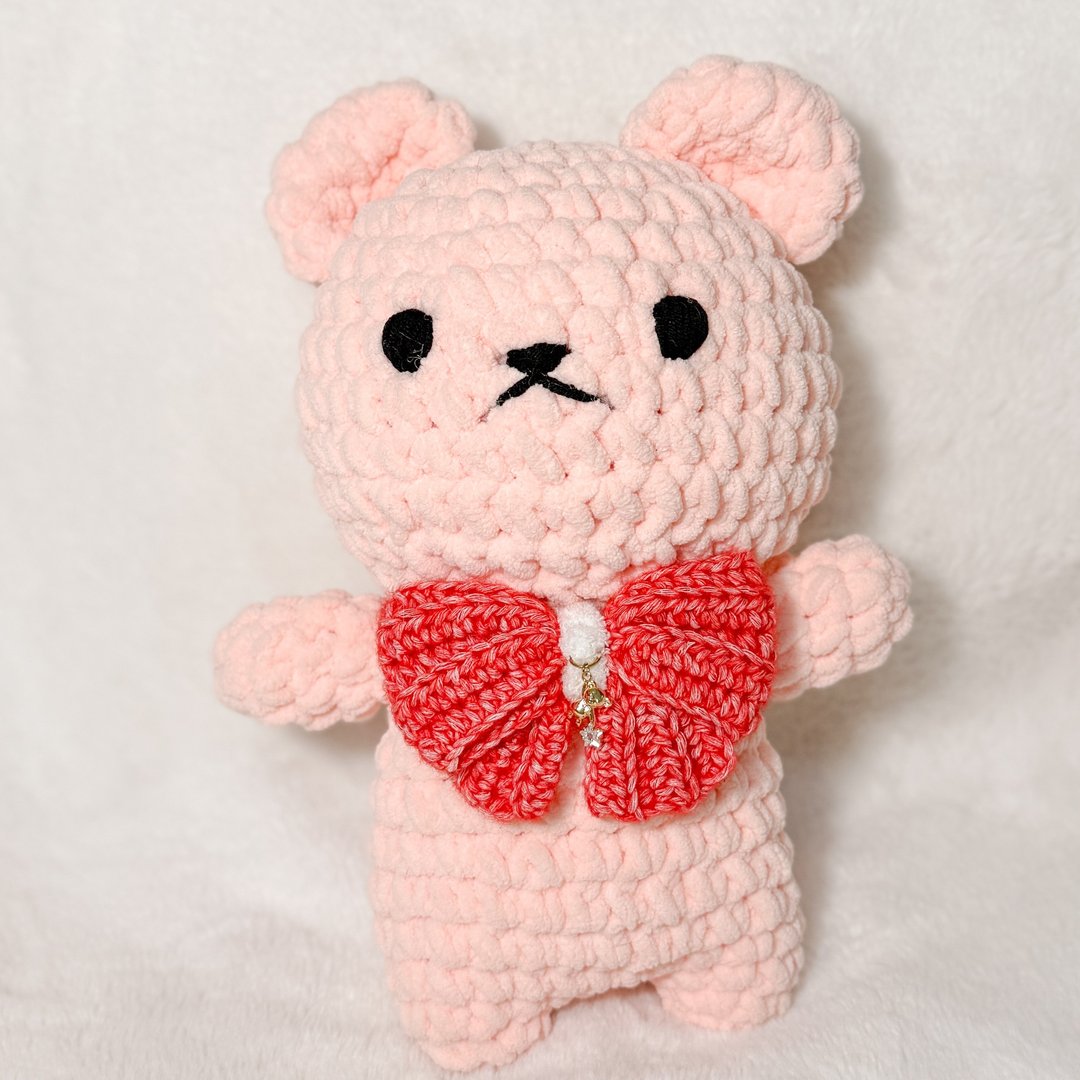 Peachie 抱抱熊 限定收藏玩偶抱枕 圣诞蝴蝶结版 珍珠版 28cm - 玩偶/公仔 - 棉．麻 