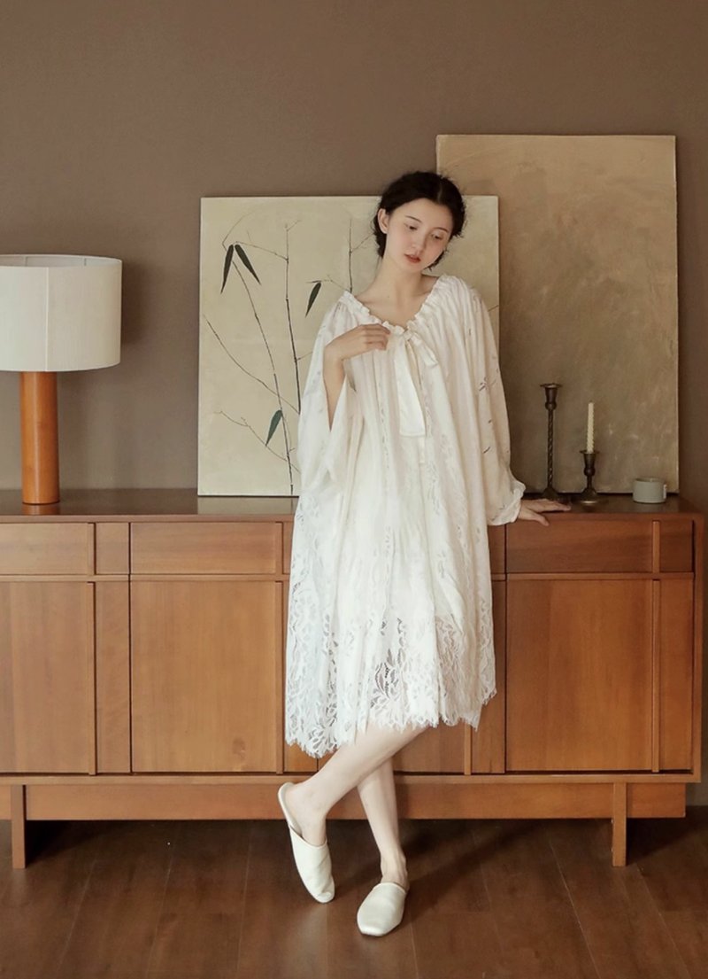 法式极简 宫廷风连身裙 蕾丝睡裙家居服 - 居家服/睡衣 - 其他材质 多色