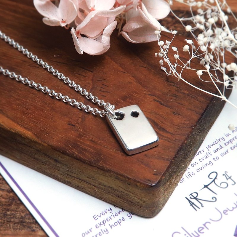 雪的记忆 925纯银项链 长方形 女款 16寸 女生项链 情人节礼物 - 项链 - 纯银 银色