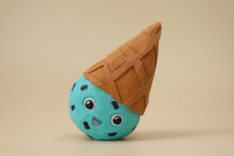 巧克力薄荷冰淇淋 - 玩偶/公仔 - 木头 绿色