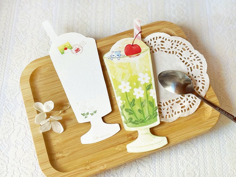 *蜜瓜梳打*明信片 - 卡片/明信片 - 纸 绿色