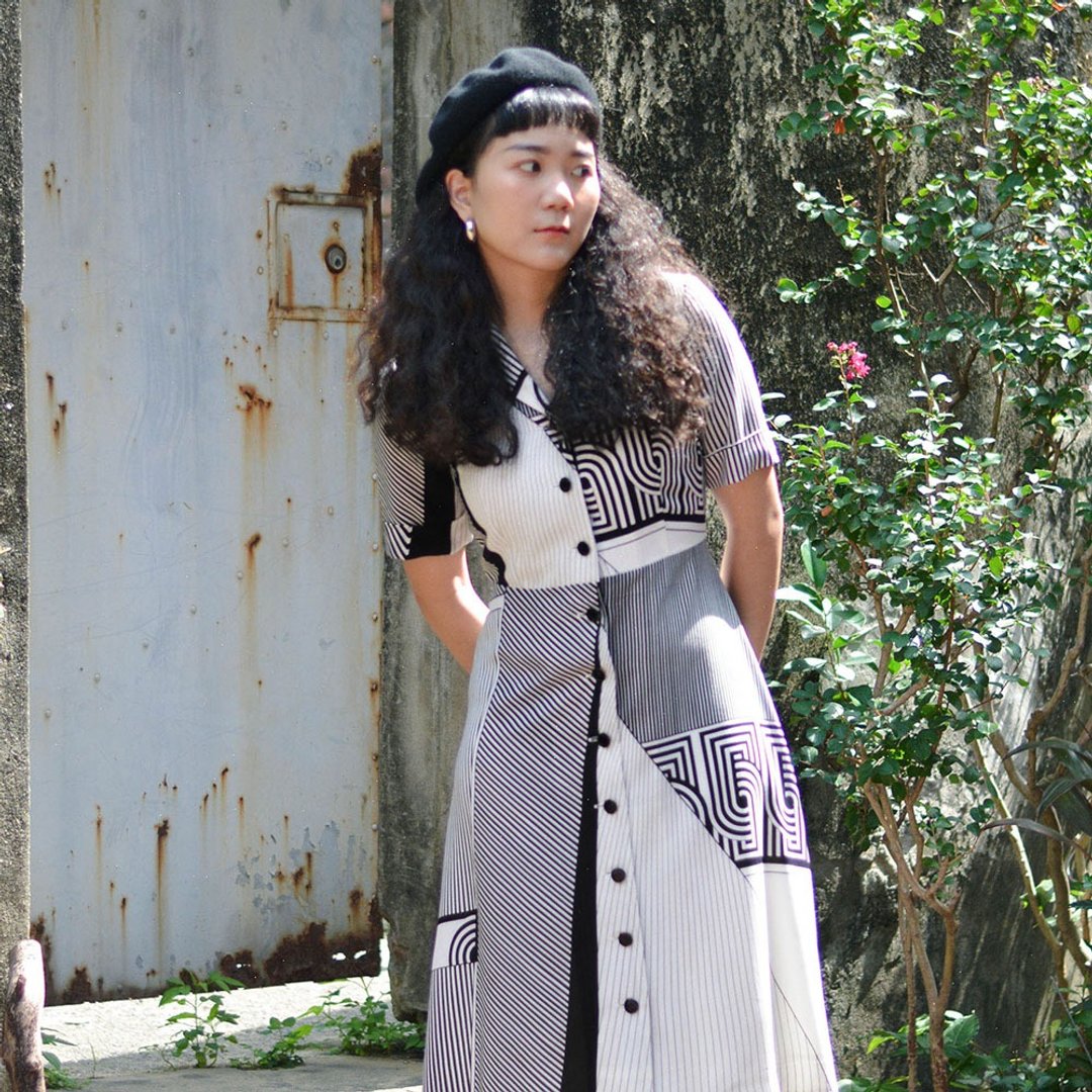 矩麻 |  日本古着短袖洋服 - 洋装/连衣裙 - 其他材质 