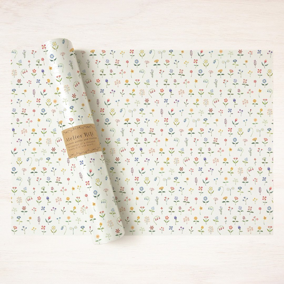 6 pieces set. Wrapping paper A3 "colorful flower" WP-A395 - 摆饰 - 纸 多色