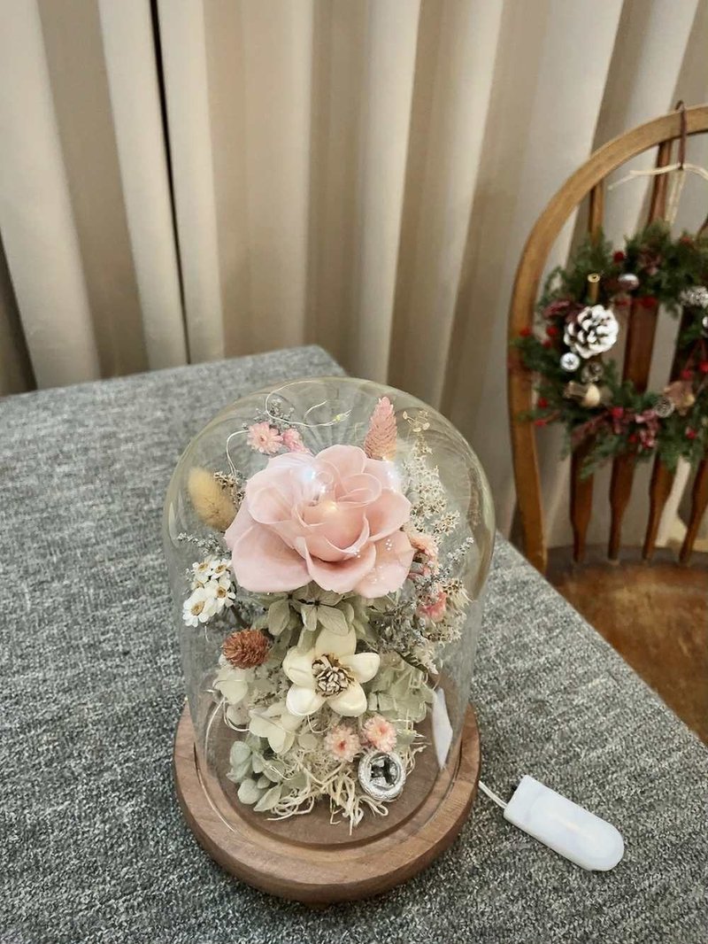 玻璃花罩【晨光暮暮】玻璃花盅 升迁 生日 开幕 新居 圣诞花礼 - 干燥花/捧花 - 植物．花 