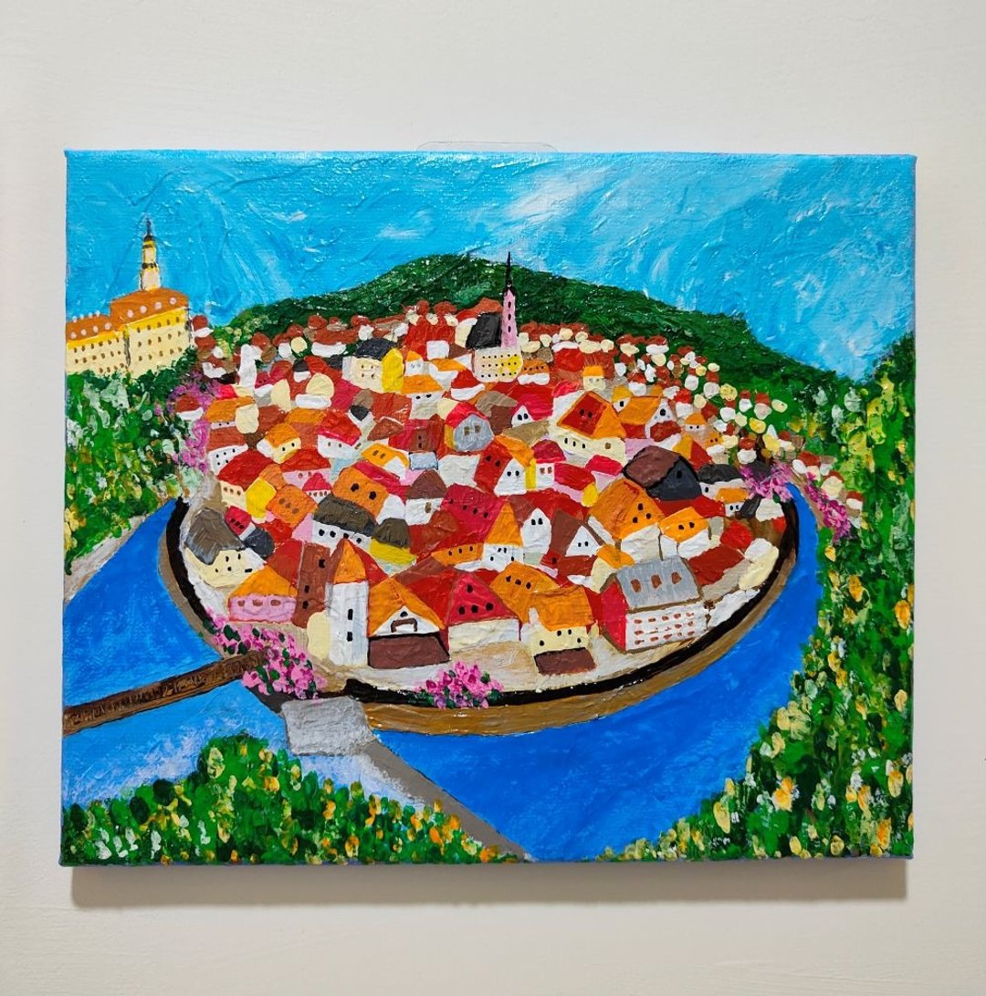 欧洲 捷克 库伦洛夫  CK小镇无框画/挂画/压克力画/风景/圣诞礼物 - 订制画像 - 棉 