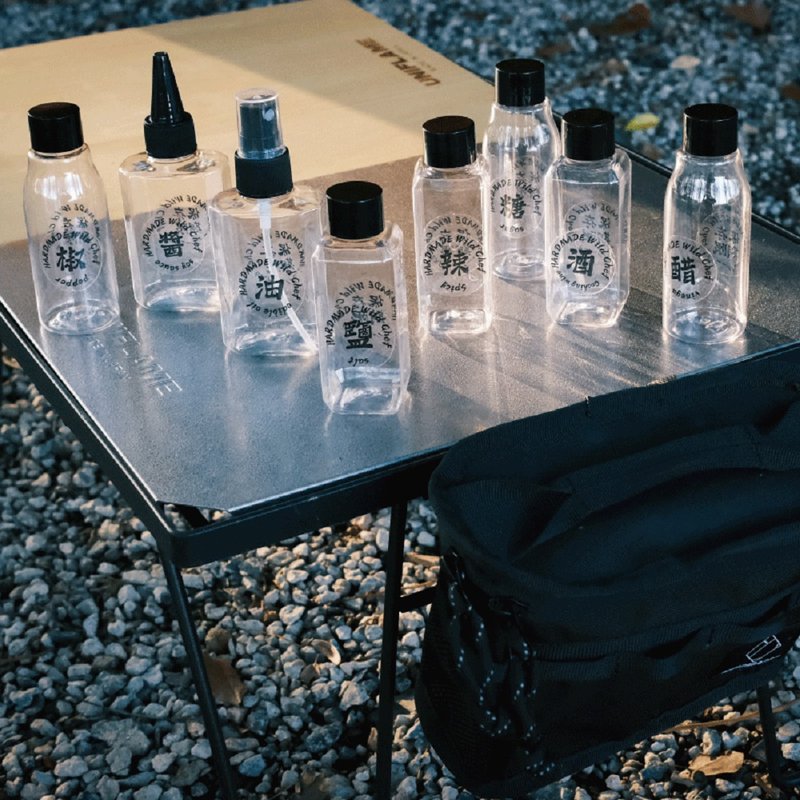 露营调味料收纳套装 附收納袋/分類貼紙 便携式战术分装瓶 - 其他 - 其他材质 黑色