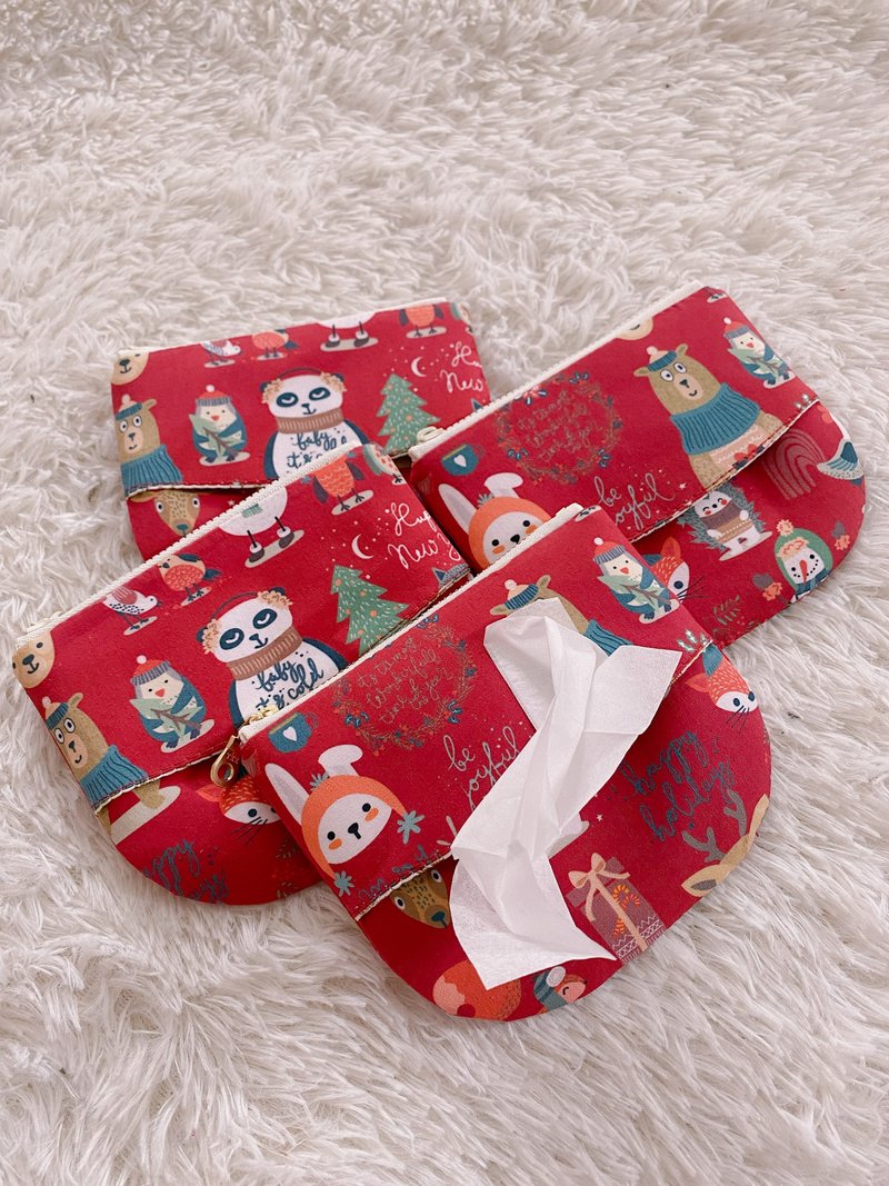 面纸拉链收纳包 零钱包 绵绵包 少女 礼物 小物 - 化妆包/杂物包 - 棉．麻 多色