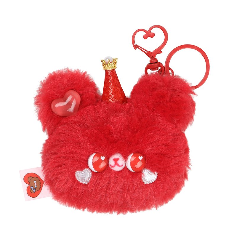 手工制作的熊王 - 玩偶/公仔 - 棉．麻 红色