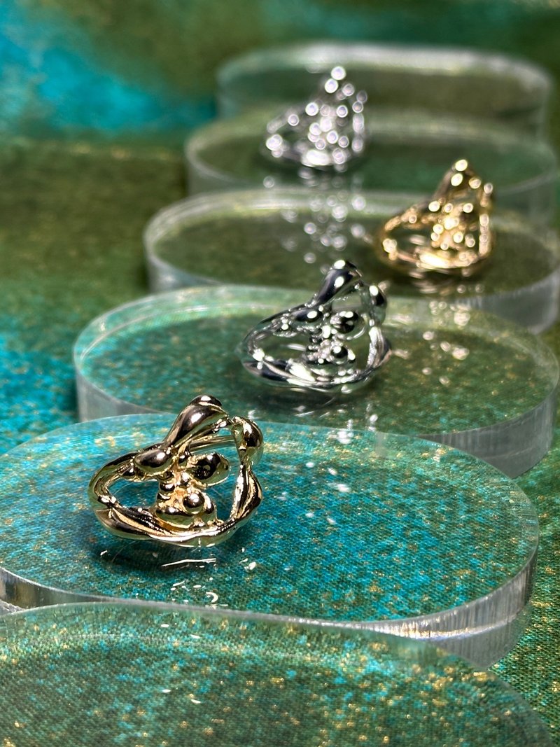 溪石戒指 - 戒指 - 纯银 银色