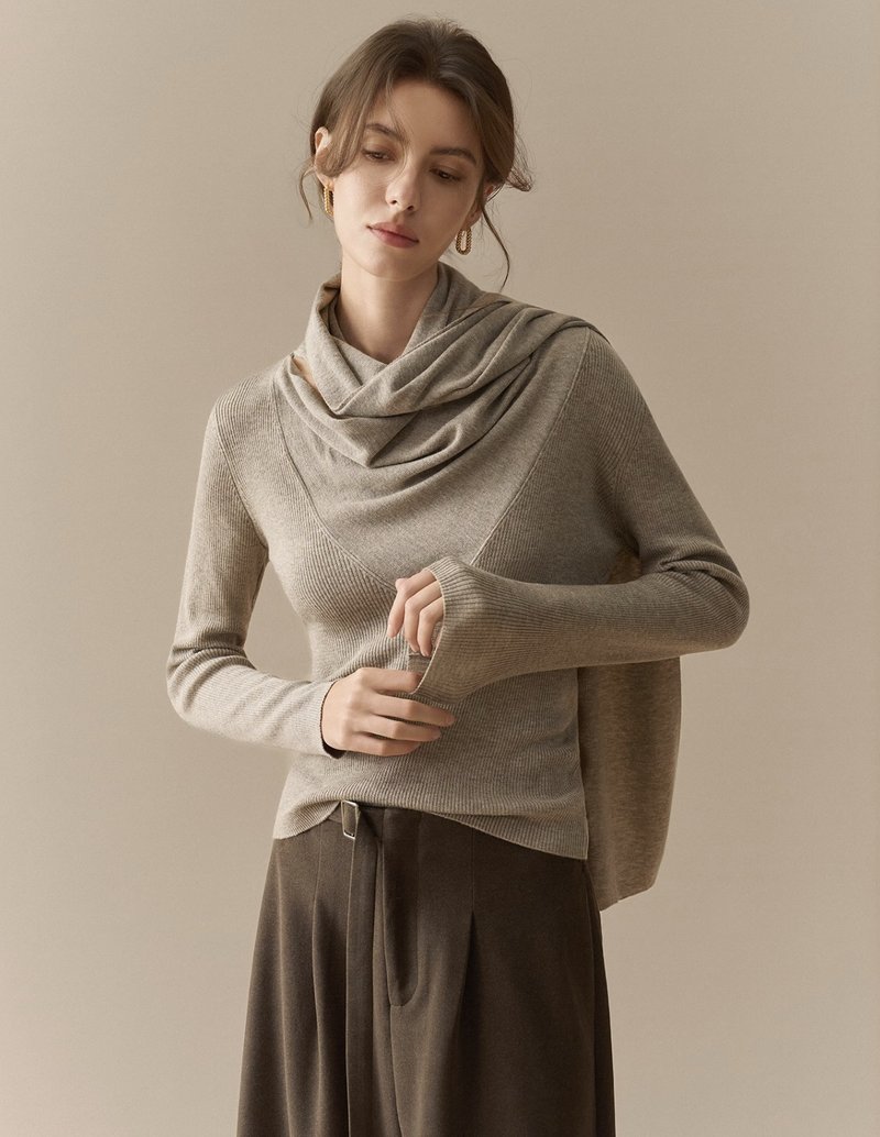 法式复古 / 针织毛衣打底衫 / 精纺羊毛混纺 - 女装针织衫/毛衣 - 其他材质 多色