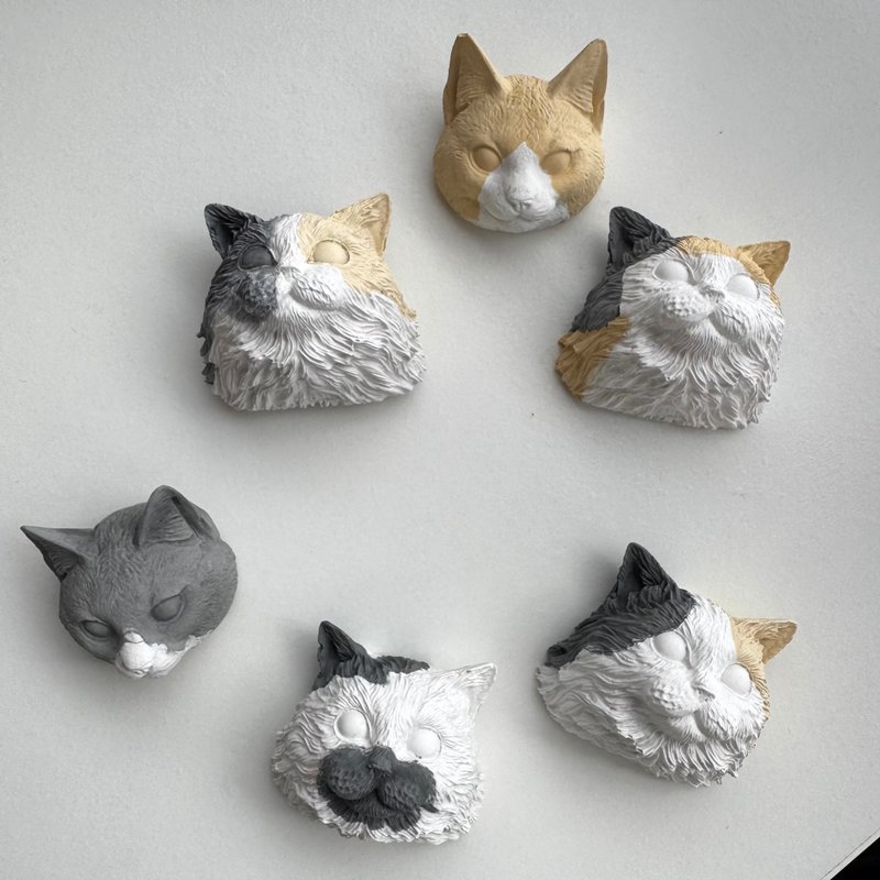 猫头扩香石/暹罗猫/波斯猫/布偶猫/短毛猫/磁铁/冰箱贴 - 香薰/精油/线香 - 水泥 