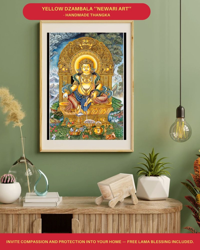 真实的赞巴拉唐卡 - 手工制作的财富与成功之道 - 墙贴/壁贴 - 其他材质 多色