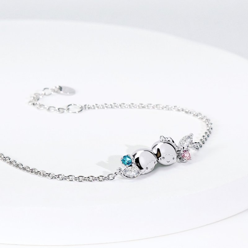 Sanrio学院Mix系列-LittleTwinStars双子星晶钻纯银手链 - 手链/手环 - 纯银 银色
