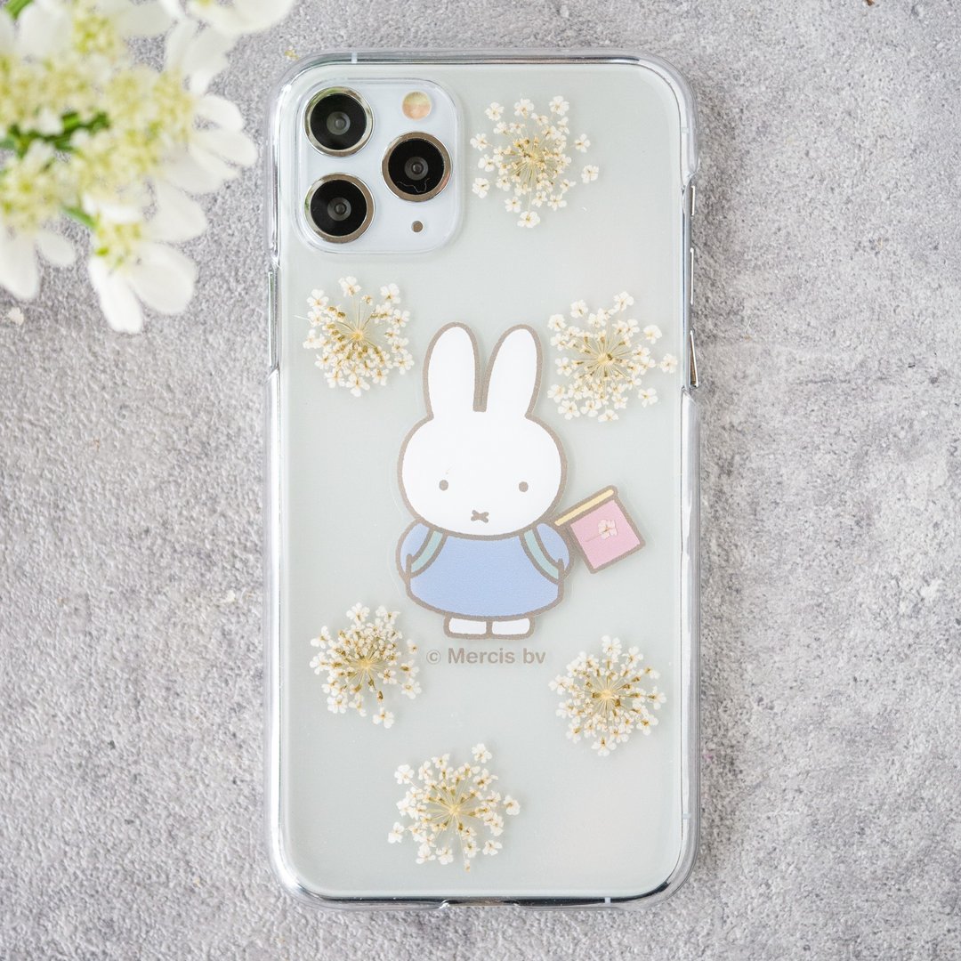 【Pinkoi x miffy】押花 iPhone 手机壳 -米菲郊游款 - 手机壳/手机套 - 树脂 透明