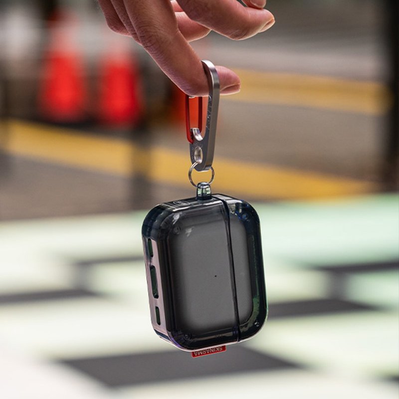 AirPods Pro 2  Saido 萤光冰块防摔保护壳 附挂钩 黑色 - 耳机收纳 - 塑料 黑色