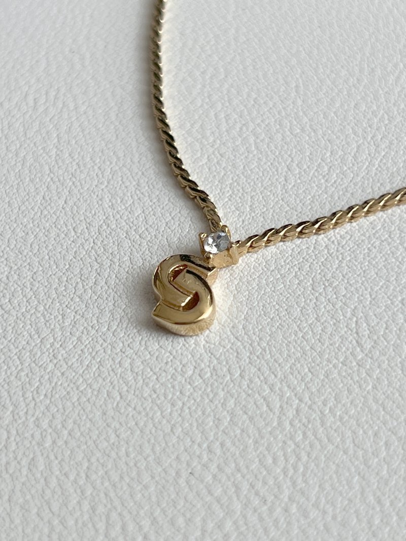 Dior CD金色水钻吊坠颈链项链延长链 日本中古二手vintage - 项链 - 其他金属 金色