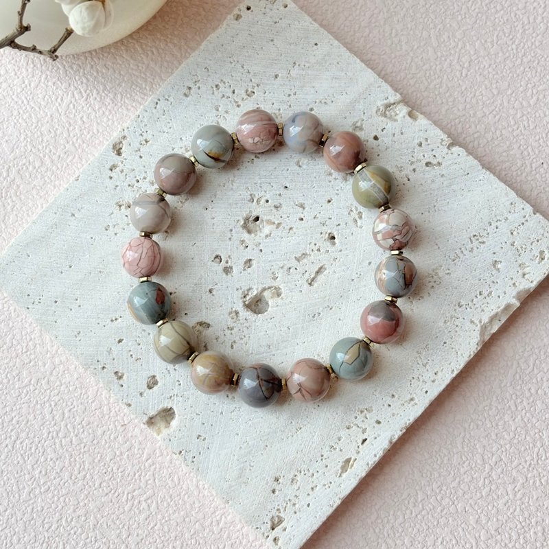 莫兰迪石纹丨阿拉善戈壁玛瑙丨天然矿石水晶手链手串手环女生礼物 - 手链/手环 - 水晶 多色