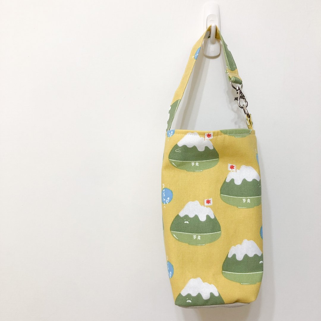 【雪花梨】芥黄底挫冰 手工饮料提袋/ 散步小提袋/ 环保杯袋 - 其他 - 棉 多色